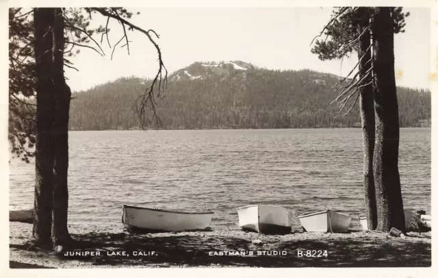 RPPC Lake Front View Juniper Lake California Real Photo Postcard 1964