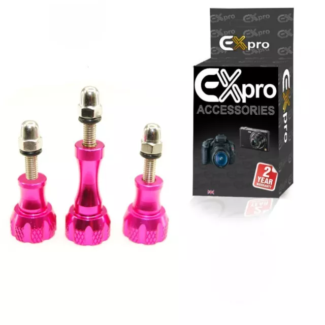 3x Replacement Long Knob Thumb Screw Bolt Nut Cap for GoPro Hero 2 3+ 4 5 6 UK