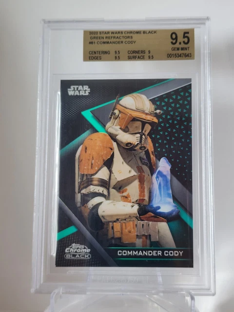 *BGS 9.5* Topps Star Wars Chrome Black *GREEN REFRACTOR #/99* COMMANDER CODY