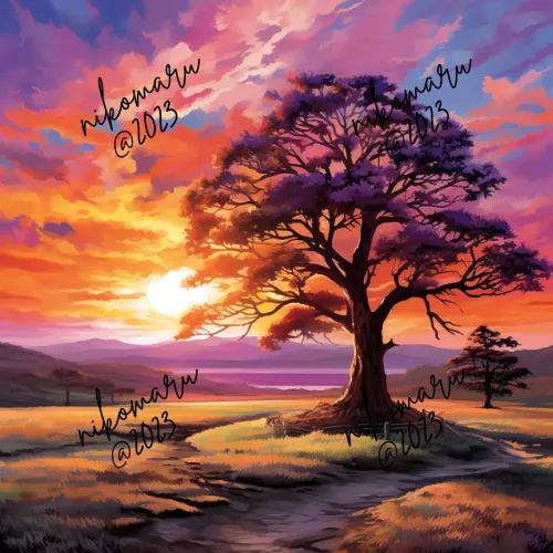 Sunset Tree Digital Image Picture Photo Wallpaper Background Desktop Art