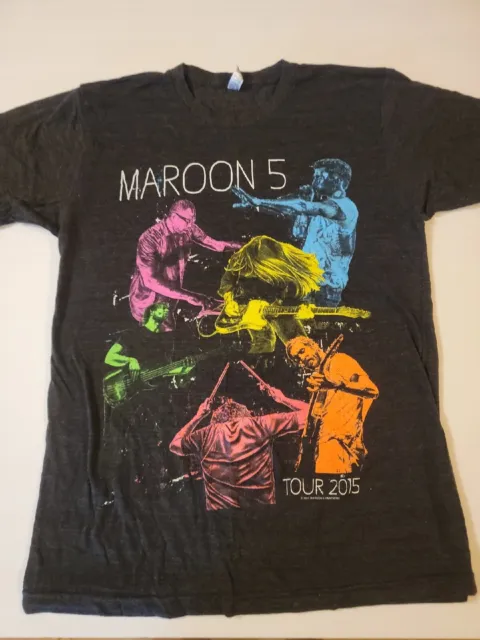 Maroon 5 2015 Tour Shirt Size M 2 Sided W Dates Bruno Mars Jonas Brothers