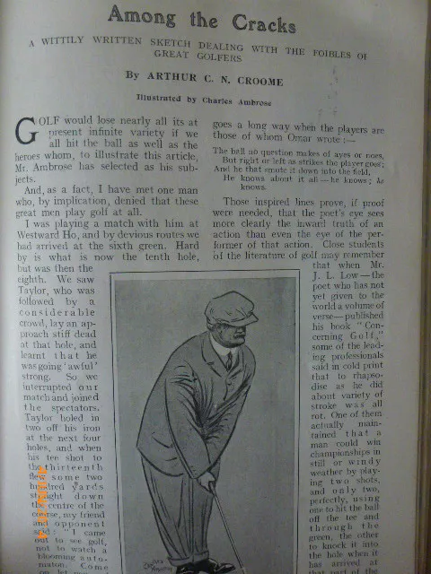 Antique Golf J H Taylor Braid Ball Harry Vardon Rare Old Edwardian Article 1908