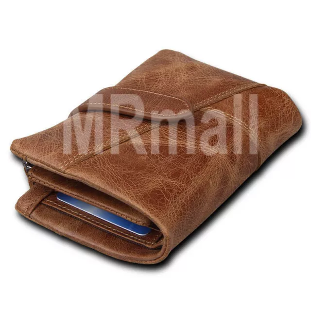 OZ Genuine Leather cowhide Mens Wallet Brown Business Credit Card Holder Stylish 3
