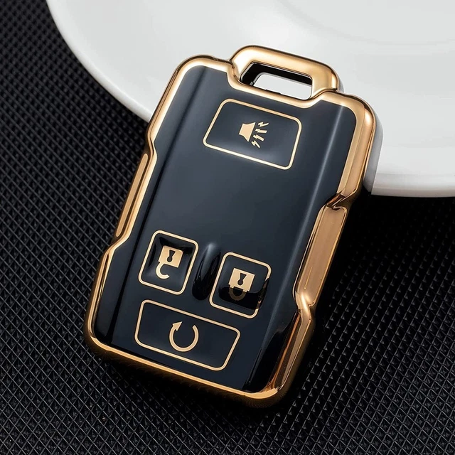 TPU Remote Key Fob Cover Case Holder Shell for Chevrolet Yukon Sierra Black