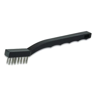 Inspection Brushes, 3 X 7 Rows, Stainless Steel Bristles/Straight Plastic Handle