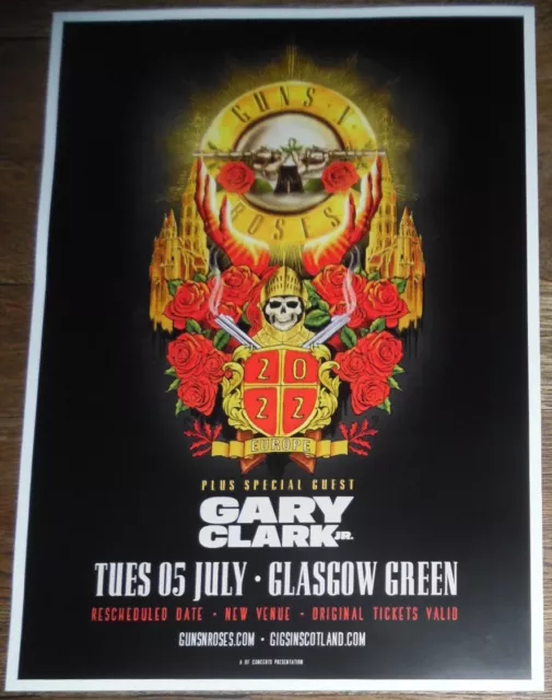 Guns N' Roses - live band music show 2022 promotional tour concert gig poster