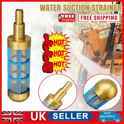 3/4" 1/2" Brass Hose Water Strainer Pickup Pressure Washer Suction Filter Tool .