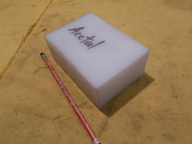 NATURAL DELRIN BAR machinable plastic flat sheet stock 2 1/8" x 3 1/2" x 5"