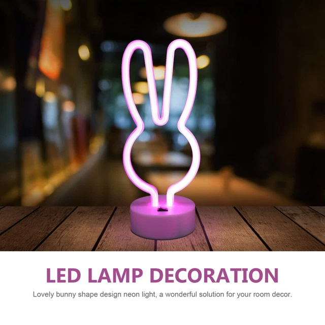 RABBIT NIGHT LIGHT Easter Bunny Neon Battery Powered Lights LED Signs