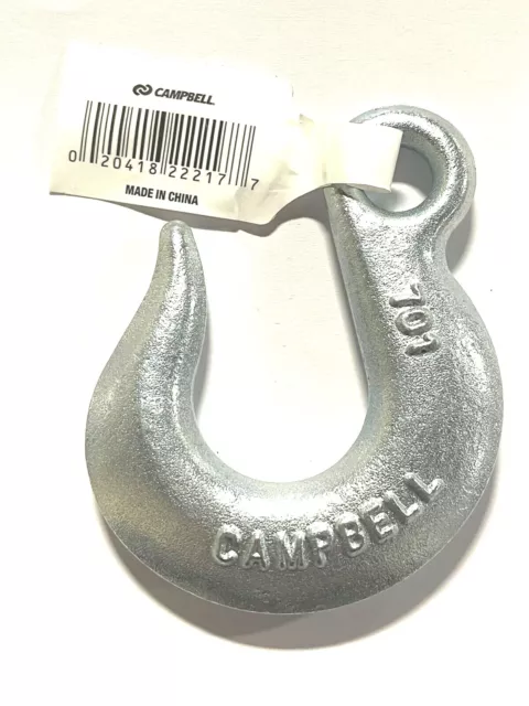Campbell 1/4" Eye Slip Hook Grade 43 Zinc Plated 2600 LBS Working Load Limit