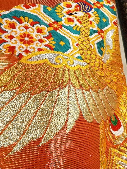 Japanese Kimono Uchikake Luxurious Wedding Embroidery Pure Silk Peafowl K482 12