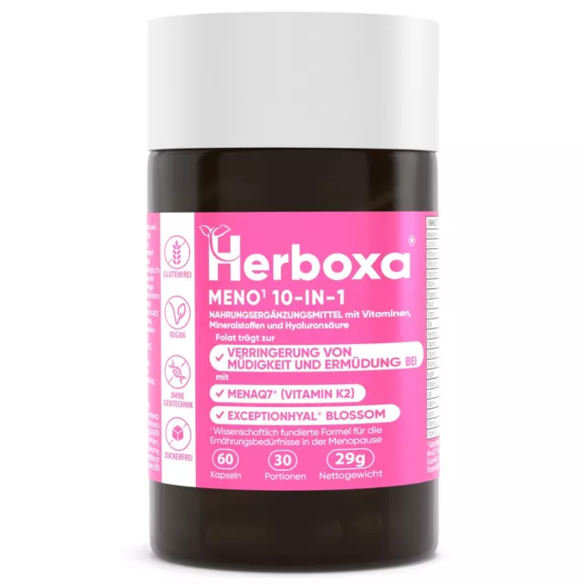 Herboxa MENO (1) 10-IN-1 – mit ExceptionHYAL Formel, Zink, Mena Q7, Quatrefolic