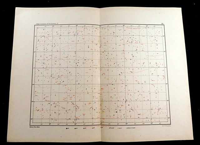 Celestial Map Star Chart Sagittarius Libra Horoscope Astronomy Antique 1893