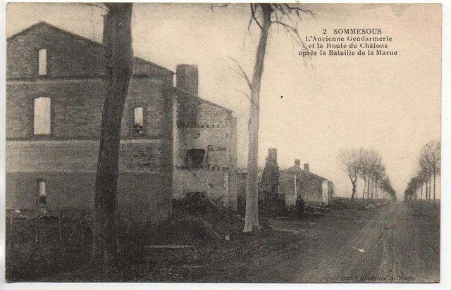 SOMMESOUS - Marne - CPA 51 - l' Ancienne Gendarmerie - bataille de la Marne