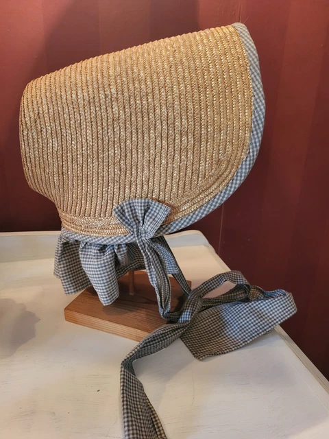 Woman's Victorian Bonnet Costume 19th Century Straw Hat Headwear 1800s