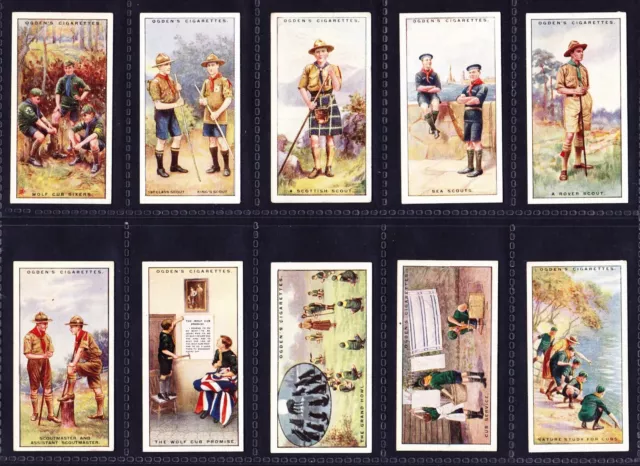 Ogdens BOY SCOUTS (1st SERIES GREEN BACK) 1911 Set Of 50 *Good/VG Condition*