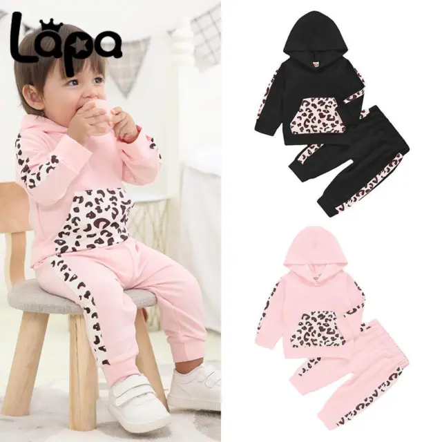 Newborn Baby Girls 2PCS Outfits Set Hoodies Tops Pants Casual Tracksuit Clothes