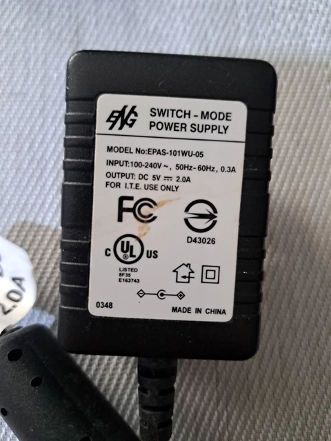 EPAS-101WU-05 AC Switch-Mode Power Supply Adapter 5V 2.0A