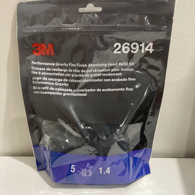 3M Performance Gravity Fine Finish Heads (RP Not HVLP)Refill Kit, 1.4, 26914