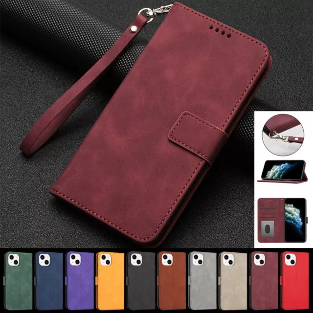 For iPhone 14 Pro Max 13 12 11 XS XR 8 Leather Wallet Card Slot Flip Case Cover