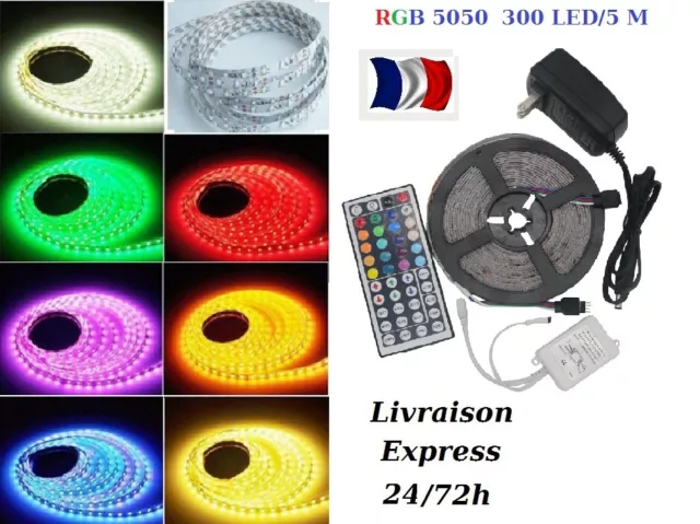 1-30 m Bande LED Strip RGB Lumière Ruban 5050 SMD 60 LED/M livraison express 48H