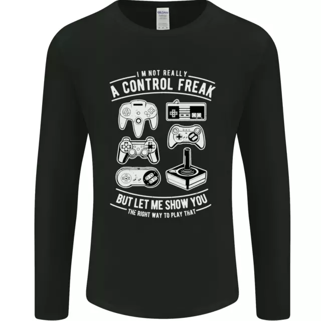 Control Freak Funny Gaming Gamer Mens Long Sleeve T-Shirt