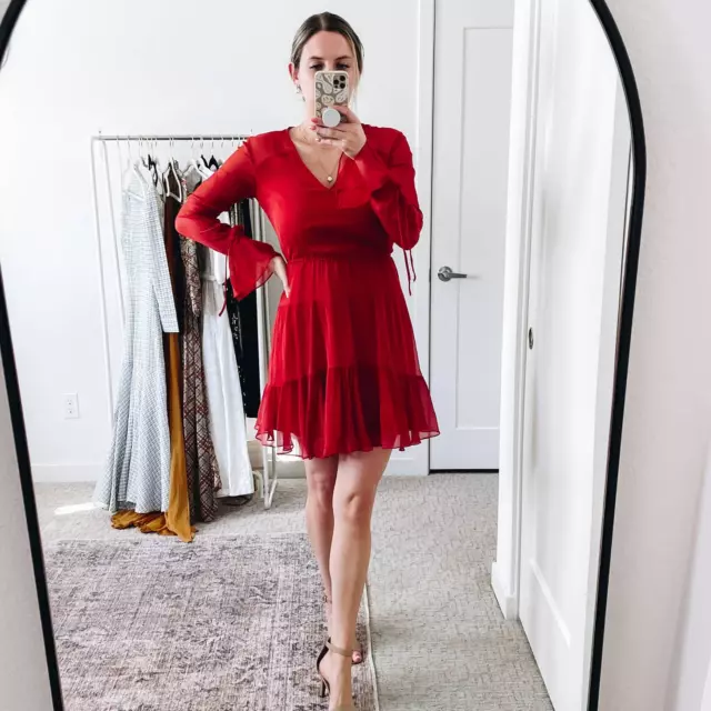 SHOSHANNA Red Silk Mini Dress GUC Sz 0