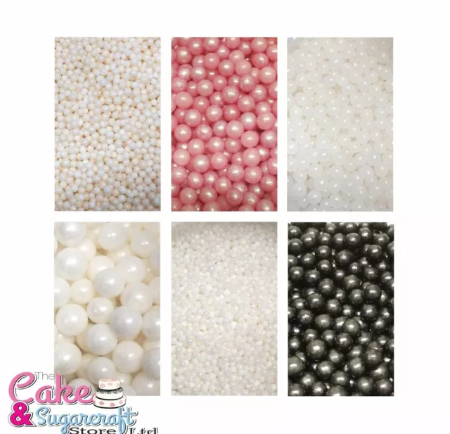 Edible Sugar Pearls Dragees Sprinkles 2mm, 4mm, 8mm Cup Cake Topper Decoration