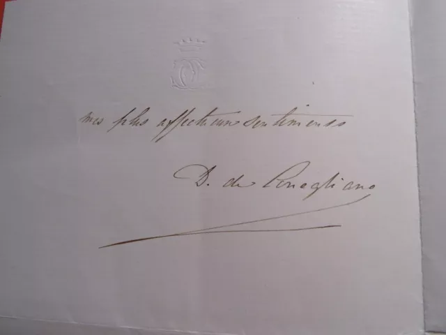 DUC de CONEGLIANO MONCEY 1825-1901 LETTRE AUTOGRAPHE SIGNEE MARIAGE DUC LESPARRE 3