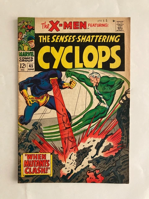 X-Men #45 (1968) Magneto, Scarlet Witch, Quicksilver App, Origin of Iceman
