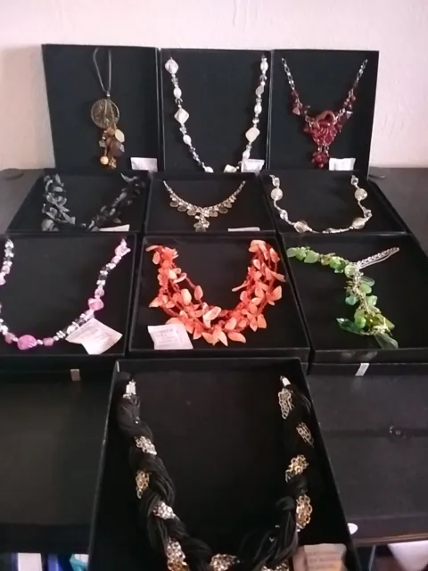 Job Lot Gift Boxed Necklaces X 10 ( 5365 )