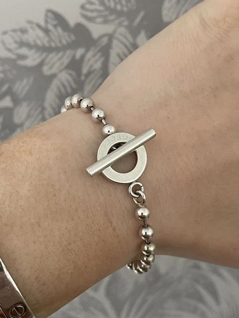AUTHENTIC GUCCI BRACELET 925 Sterling Silver Popcorn Boule Chain