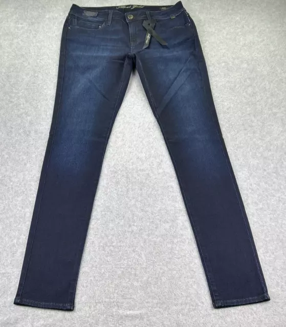 New Mavi Gold Womens Jeans 27X33 Blue Alexa Mid Rise Skinny Stone Wash Sample