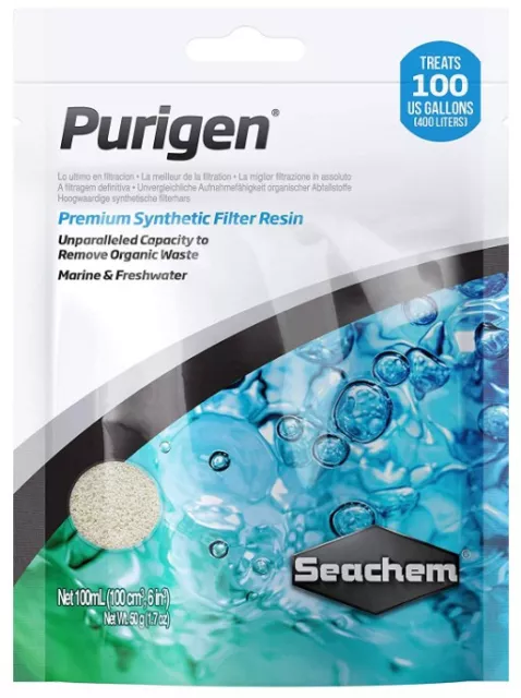 Seachem Intérieur Purigen Organique Filtration Résine - Frais Et Eau Salée 100