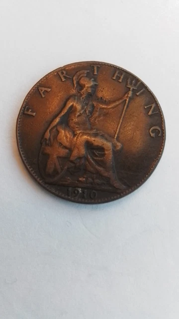 1910 Edward Vll Farthing Very Fine