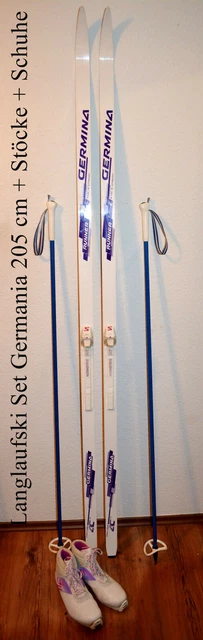 Langlaufski Set Germina "Runner" 205 cm SNS Schuppen + Stöcke + Schuhe