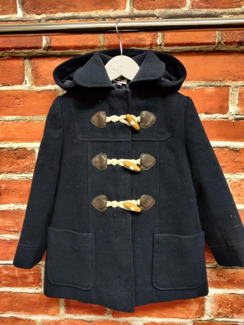 Girls John Lewis Age 2 Years Navy Classic Duffle Coat Jacket Hood Winter 92Cm