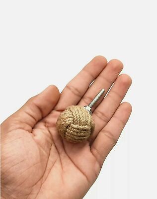Door Knob Set Of 10 Knotty Door Knob Jute Rope Small Size For Cabinets Wardrobes 2