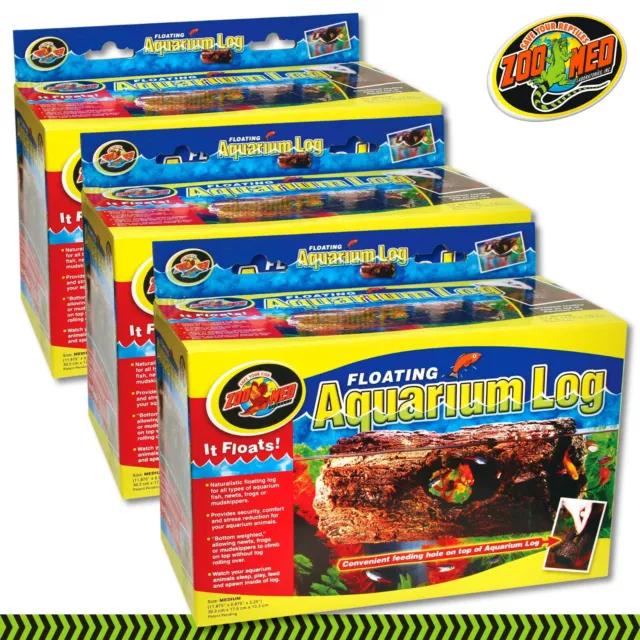 3 X Zoo Med Flottant Aquarium Log Moyen Schwimmstamm pour Poissons Grenouilles