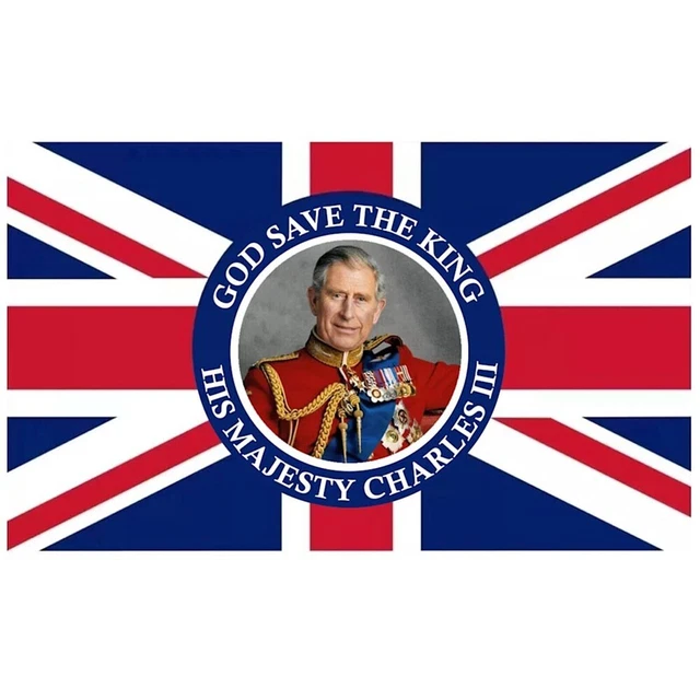 KING CHARLES III Coronation 2023 Flag 5ft x 3ft Union Jack Banner