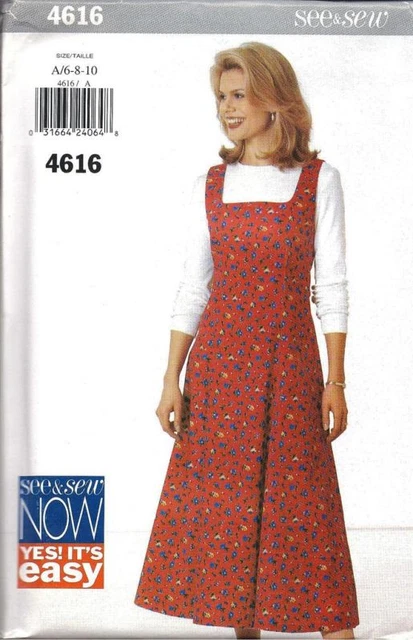 4616 UNCUT Butterick SEWING Pattern Misses Loose Princess Seamed Jumper FF VTG