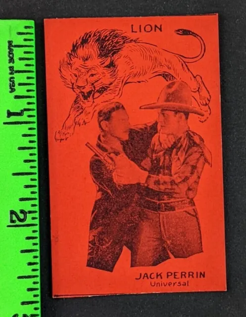 Vintage 1928 Jack Perrin Lion Film Star Animal W-Series Strip Card