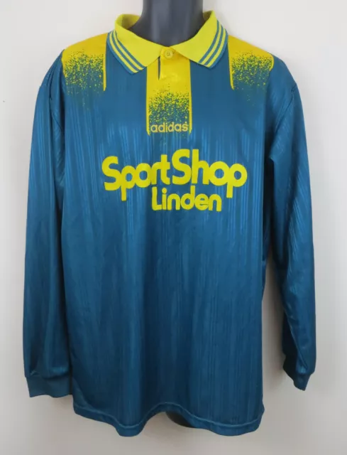 Vtg Adidas Football Shirt Retro Soccer Jersey 90s Green Trikot Maillot Maglia XL