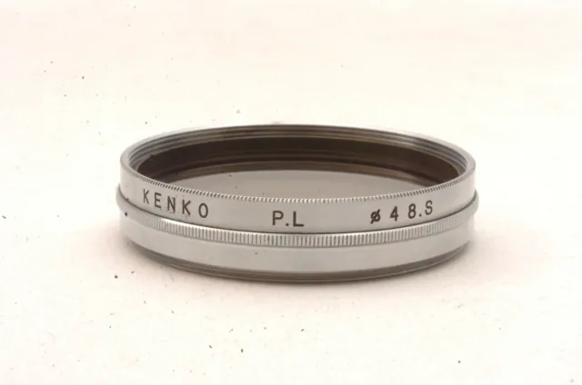 @ Ship in 24 Hrs @ Excellent & Rare! @ Vintage Kenko P.L 48mm Chrome Lens Filter