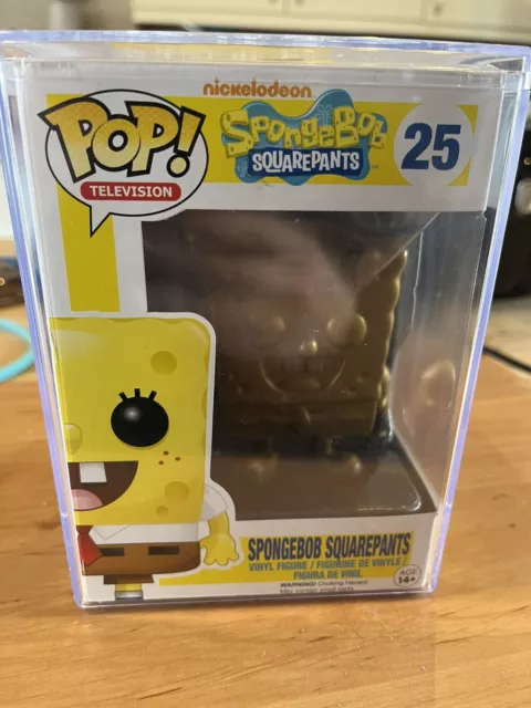 Gold Spongebob Squarepants Funko Pop Vinyl Figure 25 + Pop Protector