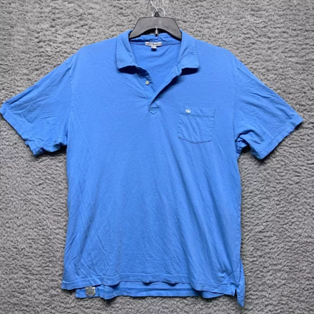 Peter Millar Mens Shirt Polo XL Short Sleeve Pima Cotton Blue Golf Casual