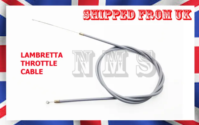 Premium Quality Lambretta Extra Long Friction Free Throttle Cable Inner Outer Uk