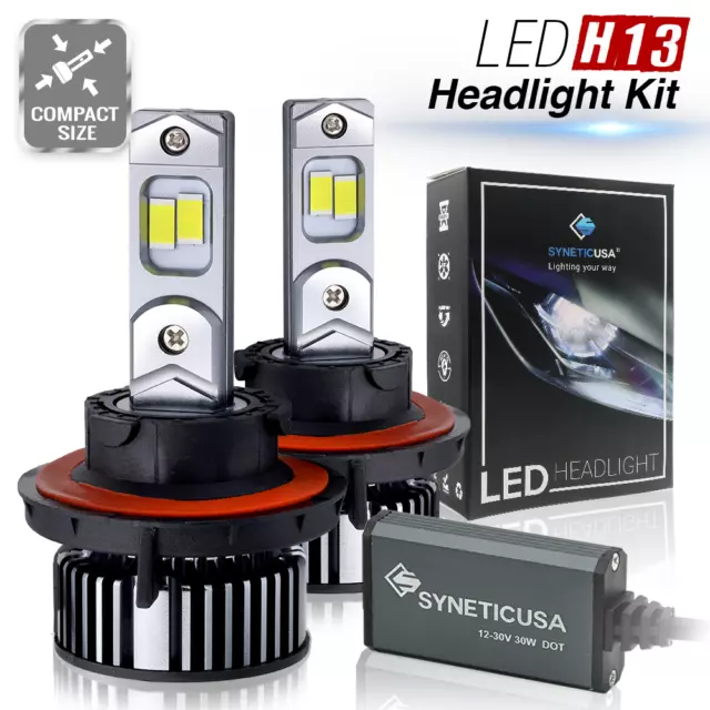 2x H13/9008 Error Free CSP LED Headlight High/Low Beam Bulbs 6000K White