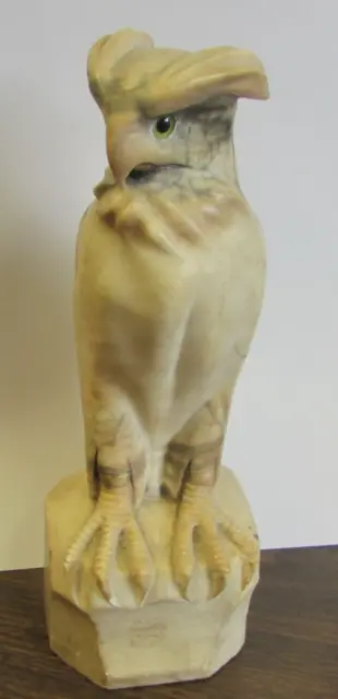 Alabaster / Marble Hawk Sculpture - 11-1/2 Inches - Very Good