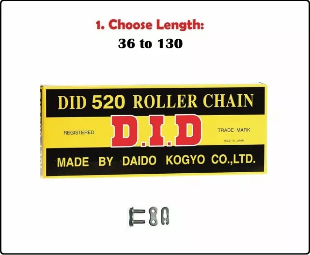 D.I.D DID 520 Standard Non-sealed Natural Drive Chain w/ Clip Master Link